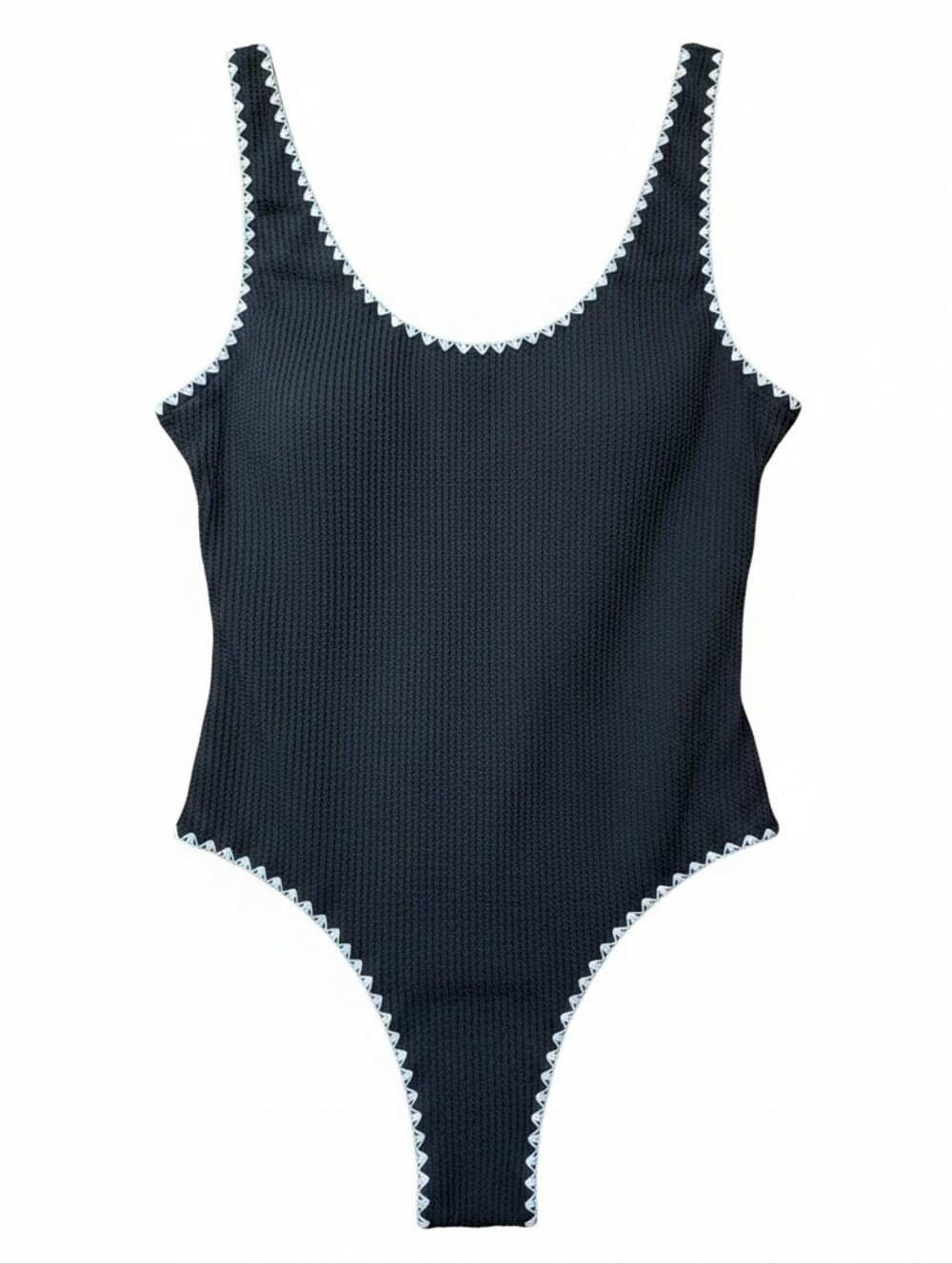 BETSEY‎ JOHNSON | NWT UPF 50+ Ribbed One Piece Swimsuit Black | XL